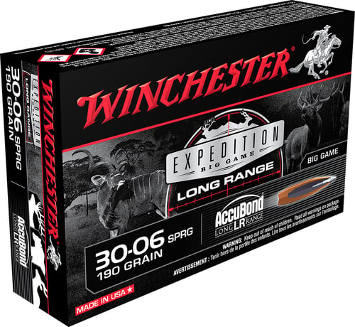 Winchester Ammo S3006LR Expedition Big Game Long Range 30-06 Springfield 190 gr Nosler AccuBond Long Range 20 Per Box/ 10 Case