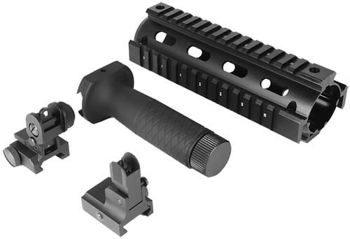 Aim Sports ACAR02 Combo Kit  Aluminum Black Anodized Forend Includes Flip Up Front & Rear Sights for AR-15, M4