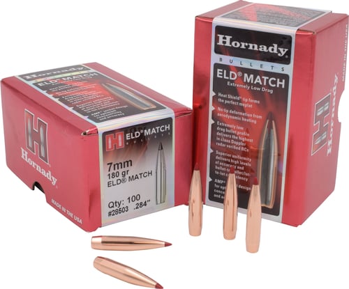 Hornady 28503 ELD Match  7mm .284 180 gr Extremely Low Drag Match 100 Per Box/ 15 Case
