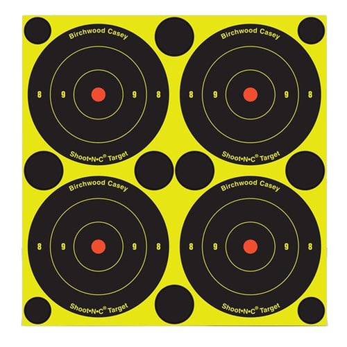 Birchwood Casey 34315 Shoot-N-C Reactive Target Black/Yellow Self-Adhesive Paper Air/Rimfire Rifle Chartreuse 12 Targets Includes Pasters