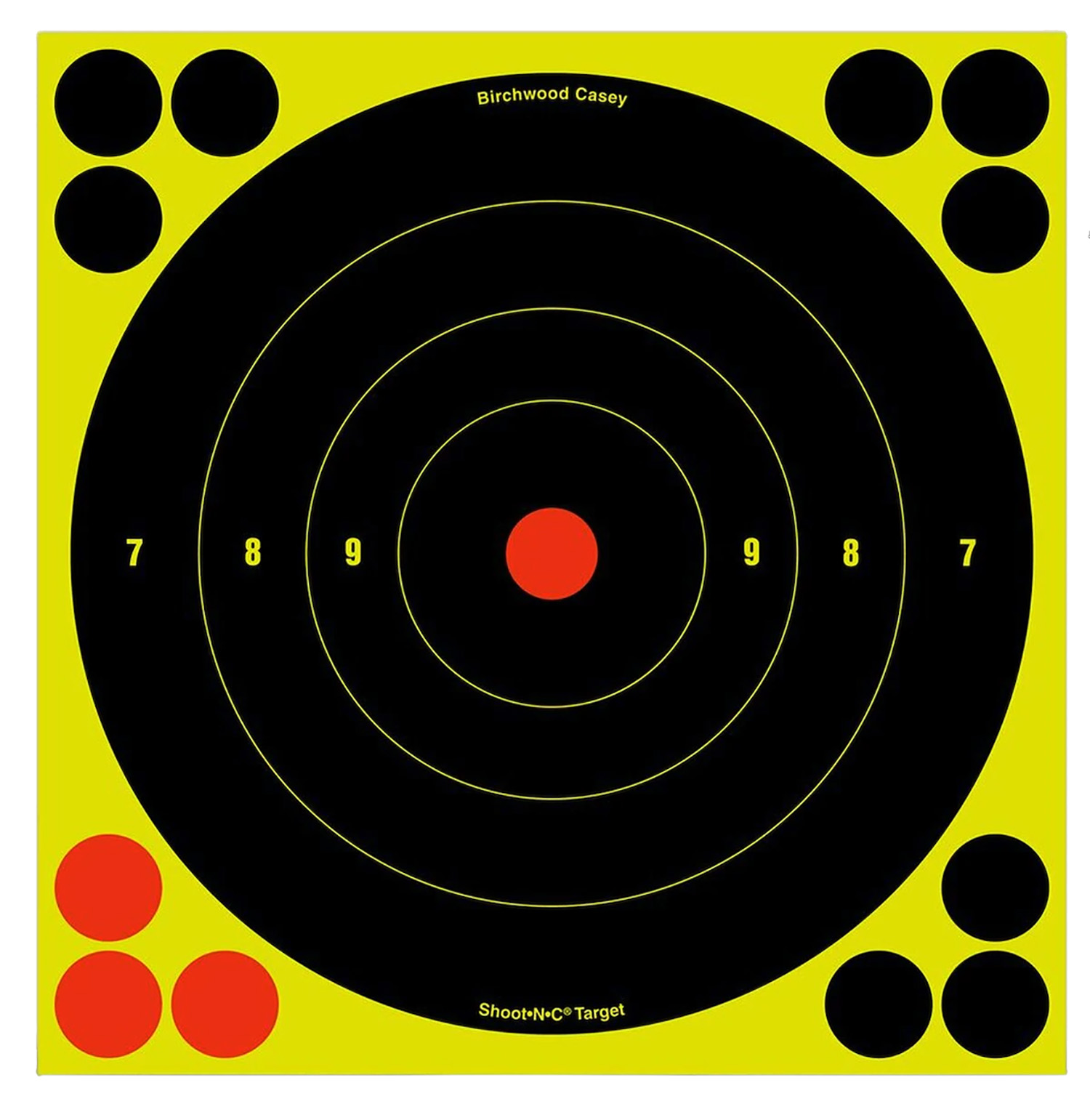 Birchwood Casey 34825 Shoot-N-C Reactive Target Self-Adhesive Paper Muzzleloader/Shotgun Black/Yellow 200+ yds 8