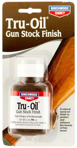 TRU-OIL STOCK FINISH 8 OUNCETru-Oil Stock Finish 8 Fl. Oz. - The first choice of professionals for stock finishing - Resists water damage and will not cloud, yellow, or crack - Unique blend of linseed and natural oils dries fast and will not cloudd of linseed and natural oils dries fast and will not cloud