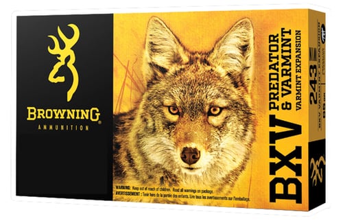 Browning Ammo B192322250 BXV Predator & Varmint 22-250 Rem 50 gr Varmint Expansion Polymer Tip 20 Per Box/ 10 Case