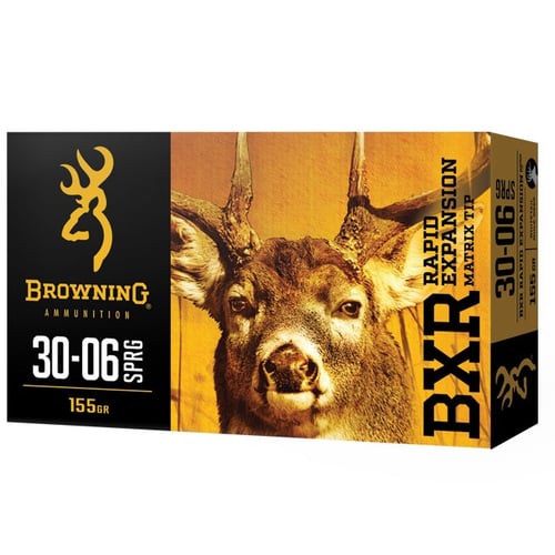 Browning Ammo B192100651 BXR Deer 6.5 Creedmoor 129 gr 2850 fps Matrix Tip 20 Bx/10 Cs