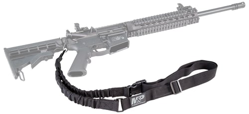 M&P Accessories 110030 Single Point Sling Kit made of Black Nylon with Adjustable Bungee Design for AR Platform