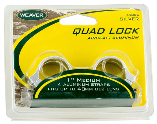Weaver Mounts 49056 Quad Lock Detachable Rings  Silver 1
