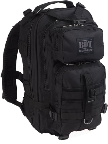 Bulldog BDT410B BDT Tactical Backpack Compact Style with Black Finish, 2 Main & Accessory Compartments, Hydration Bladder Compartment & Molle, Alice Compatible 18