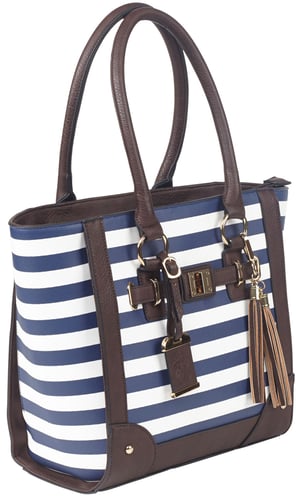 BULLDOG CONCEALED CARRY PURSE TOTE STYLE NAVY STRIPE