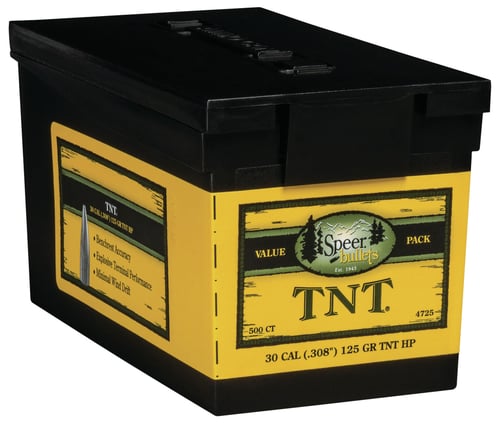 Speer 4725 TNT  30 Cal .308 125 gr Jacket Hollow Point 500 Per Box/ 1 Case