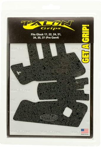 Talon Grips 103R Adhesive Grip  Compatible w/Glock Gen3 17/22/24/31/34/35/37, Black Textured Rubber