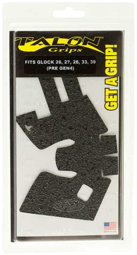 Talon Grips 105R Adhesive Grip  Compatible w/Glock 26/27/28/33/39 Gen3, Black Textured Rubber
