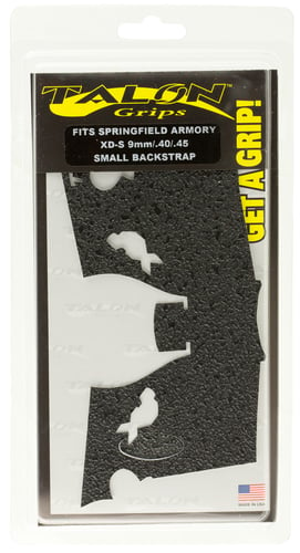 Talon Grips 207R Adhesive Grip  Textured Black Rubber for Springfield XD-S 9,40,45 with Small Backstrap
