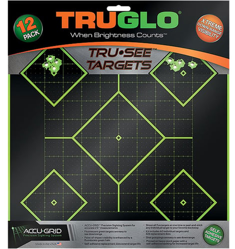 TruGlo TruSee Splatter 5-Diamond Target  <br>  Green 12x12 12 pk.