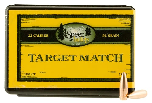 Speer Bullets 1036 Rifle Plinking Target Match .224 52 gr Hollow Point Boat Tail