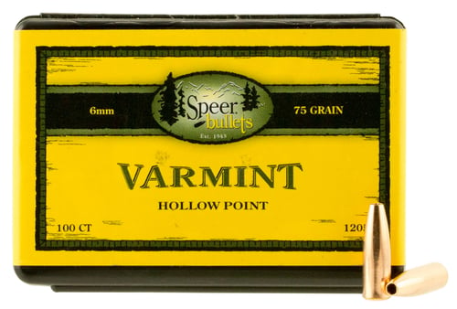 Speer 1205 Varmint  6mm .243 75 gr Jacket Hollow Point 100 Per Box/ 5 Case