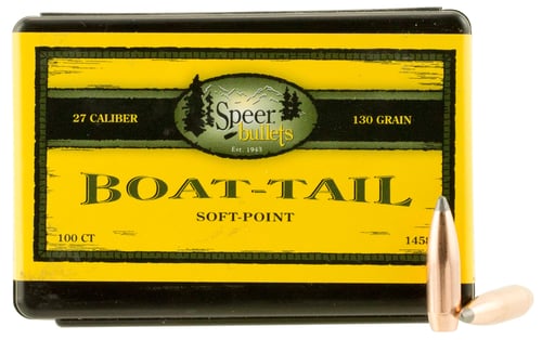 Speer 1458 Boat-Tail  270 Cal .277 130 gr Spitzer Boat Tail Soft Point 100 Per Box/ 5 Case