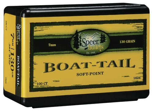 Speer 1624 Boat-Tail  7mm .284 130 gr Jacketed Soft Point Boat Tail 100 Per Box/ 5 Case