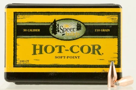 Speer Bullets 1855 Hot-Cor Rifle 
30 Caliber .308 110 GR Spire Soft Point 100 Box