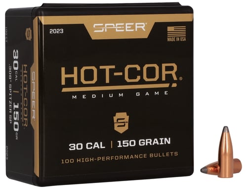 Speer 2023 Hot-Cor  30 Cal .308 150 gr Spitzer Soft Point 100 Per Box/ 5 Case