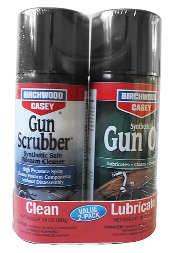 GUNSCRUBBER SYNTHETIC GUN OIL VALUE PACKGun Scrubber & Synthetic Gun Oil Combo Pack 10 Fl. Oz. - Aerosol - Cleans and lubricates in one combo pack - Tough, powerful gun scrubber - Long lasting synthetic gun oilic gun oil