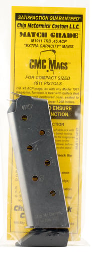 CMC Products 14121 Match Grade  7rd 45 ACP Fits 1911 Officer Stainless/Black