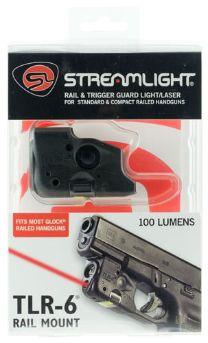 Streamlight 69290 TLR-6 Gun Light  Black 100 Lumens White LED/Red Laser Glock Gen 3/4/5