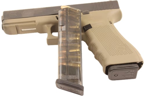 ETS Group GLK1710 Pistol Mags  10rd 9mm Luger Compatible w/  w/Glock Gen1-5; Glock 18 Clear Polymer