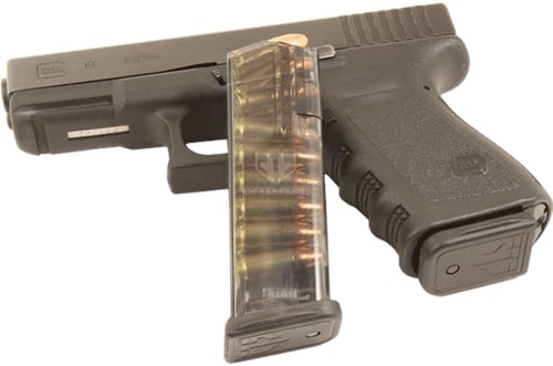 ETS Group GLK19 Pistol Mags  15rd 9mm Luger Compatible w/ Glock 26/19 Gen1-5 Clear Polymer