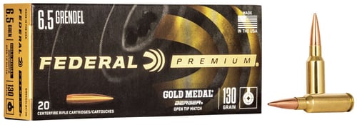 FEDERAL GOLD METAL 6.5 GRENDEL 20RD 10BX/CS 130GR BERGER BTHP