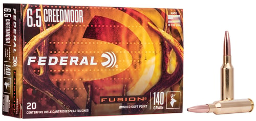 Federal F65CRDFS1 Fusion  6.5 Creedmoor 140 gr Fusion Soft Point 20 Per Box/ 10 Case