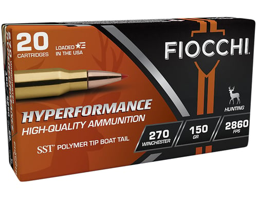 Fiocchi Hyperformance Hunt Rifle Ammunition .270 Win 150 gr SST 2860 fps 20/ct