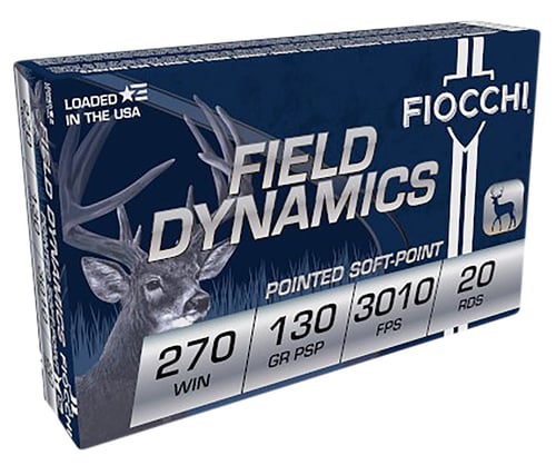 Fiocchi 270SPB Field Dynamics  270 Win 130 gr Pointed Soft Point 20 Per Box/ 10 Case