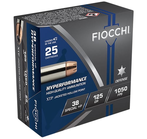 Fiocchi 38XTPP25 Hyperformance  38 Special +P 125 gr Hornady XTP Hollow Point 25 Per Box/ 20 Case