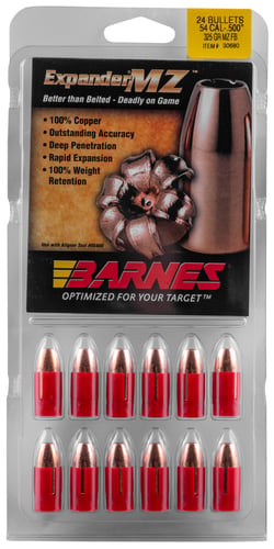 Barnes Bullets 30680 Expander MZ Muzzleloader 54 Cal Expander MZ Hollow Point 325 gr 24rd Box