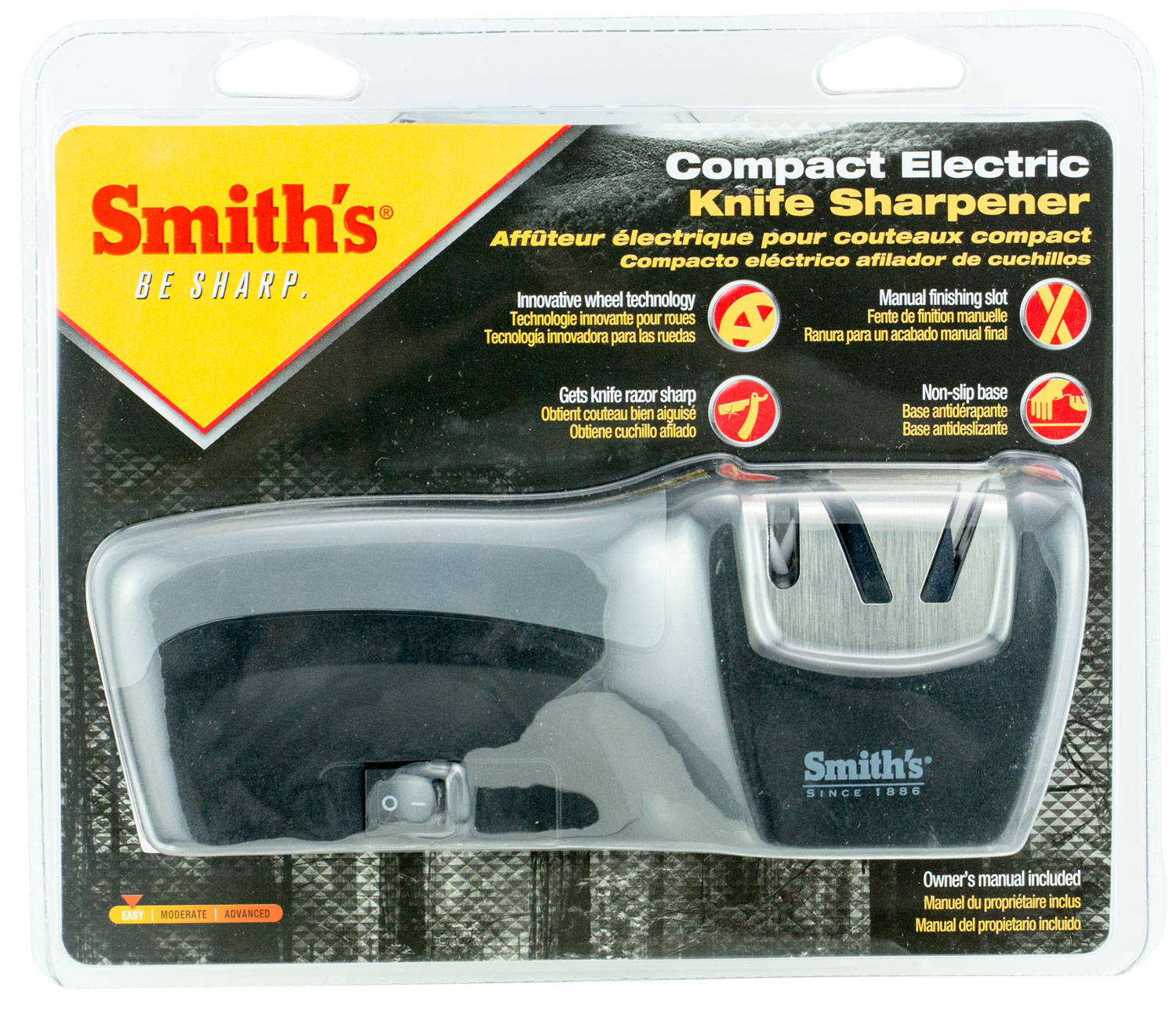 Smiths Products 50005 Electric Sharpener  Compact Style with Ceramic Coarse Sharpening Material & Gray Synthetic Handle