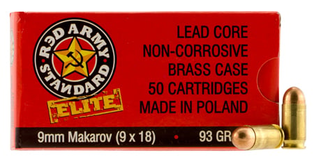 Red Army Standard AM2017B 9x18 Makarov 9x18 Makarov 93 GR Full Metal Jacket 50 Bx/ 18 Cs