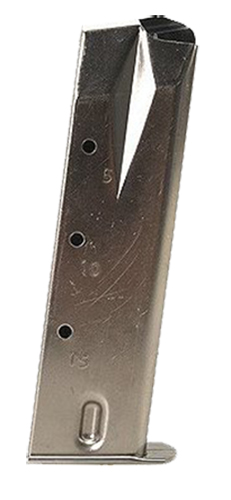 Mec-Gar MGRP8515N Standard  Nickel Detachable 15rd 9mm Luger for Ruger P95/P85/P89/P93/P94