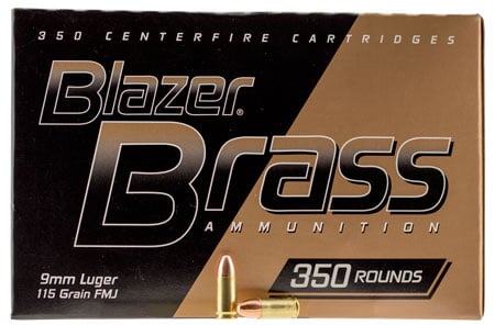 CCI 52001 Value Pack 9mm 115Gr FMJ Blazer 350Rnds