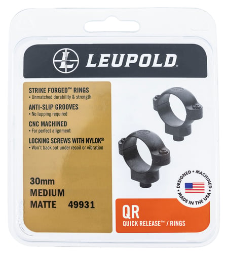 Leupold 49933 Quick Release Rings 2 Piece 30mm High Matte Black