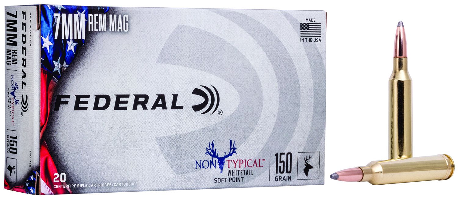 Federal 7RDT150 Non-Typical  7mm Rem Mag 150 gr 3110 fps Non-Typical Soft Point (SP) 20 Bx/10 Cs