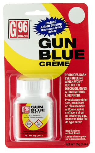 G96 CREME GUN BLUE 3OZG-96 Gun Blue Creme 3 oz. bottle - Blends perfectly into original blueing and leaves no streaks or spots - Won't rub off or discolor