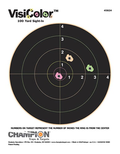 Champion Targets 45824 VisiColor  Bullseye Paper Hanging Pistol/Rifle 8.50