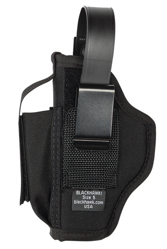 BLACKHAWK AMBIDEXTROUS HOLSTER W/MAG POUCH #05 NYLON BLACK