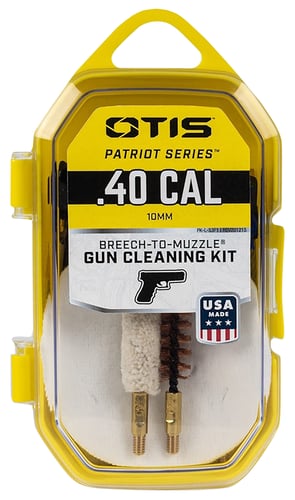 Otis FG70140 Patriot Cleaning Kit .40 Cal/ 10mm Pistol/15 Pieces Yellow Plastic Box Case