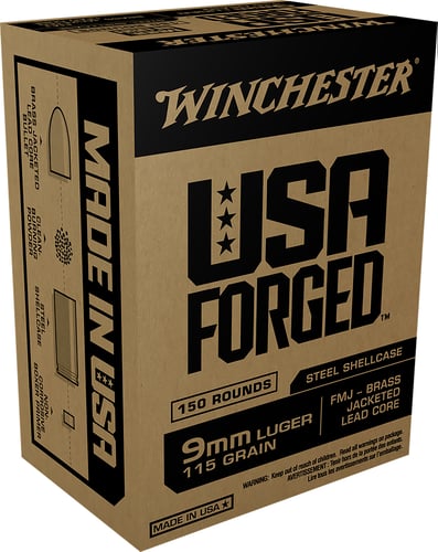 Winchester WIN9S USA Forged Pistol Ammo 9MM, FMJ, 115 Gr, 1190 fps