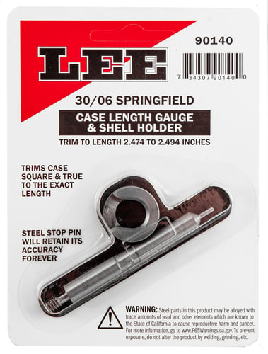 Lee Precision 90140 Case Length Gauge  30-06 Springfield Steel Works With Zip Trim Includes Shell Holder