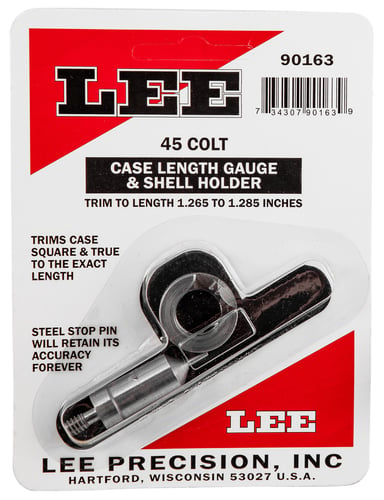 Lee Precision 90163 Case Length Gauge  45 Colt (LC) Steel Works With Cutter/Lock Stud Includes Shell Holder