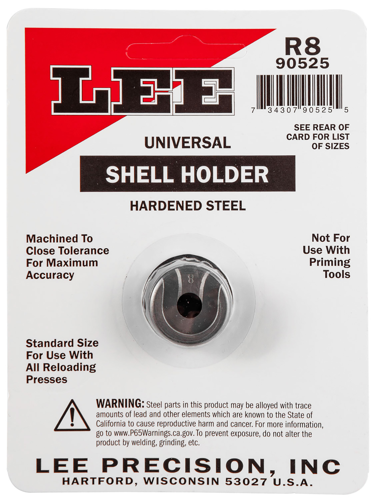 Lee Precision 90525 Shell Holder Universal #8R 32 Win / 348 Win / 40/65 / 45/70