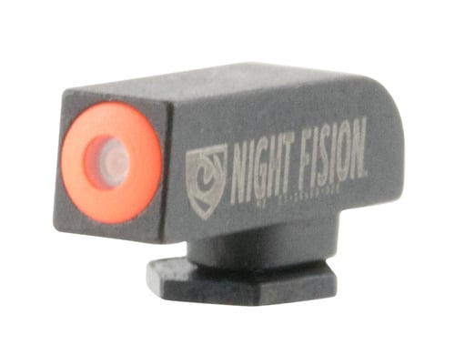 Night Fision GLK000001OGX Tritium Front Sight  Fixed Orange Ring/Black Frame, Compatible w/Glock 17/19/34/43/48  Post Mount