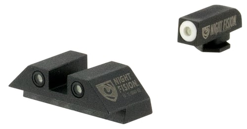 Night Fision GLK003003WGW OEM Replacement Perfect Dot Night Sight Set Square Green Tritium with White Outline Front & Rear Black Frame for Glock 42, 43, 43X